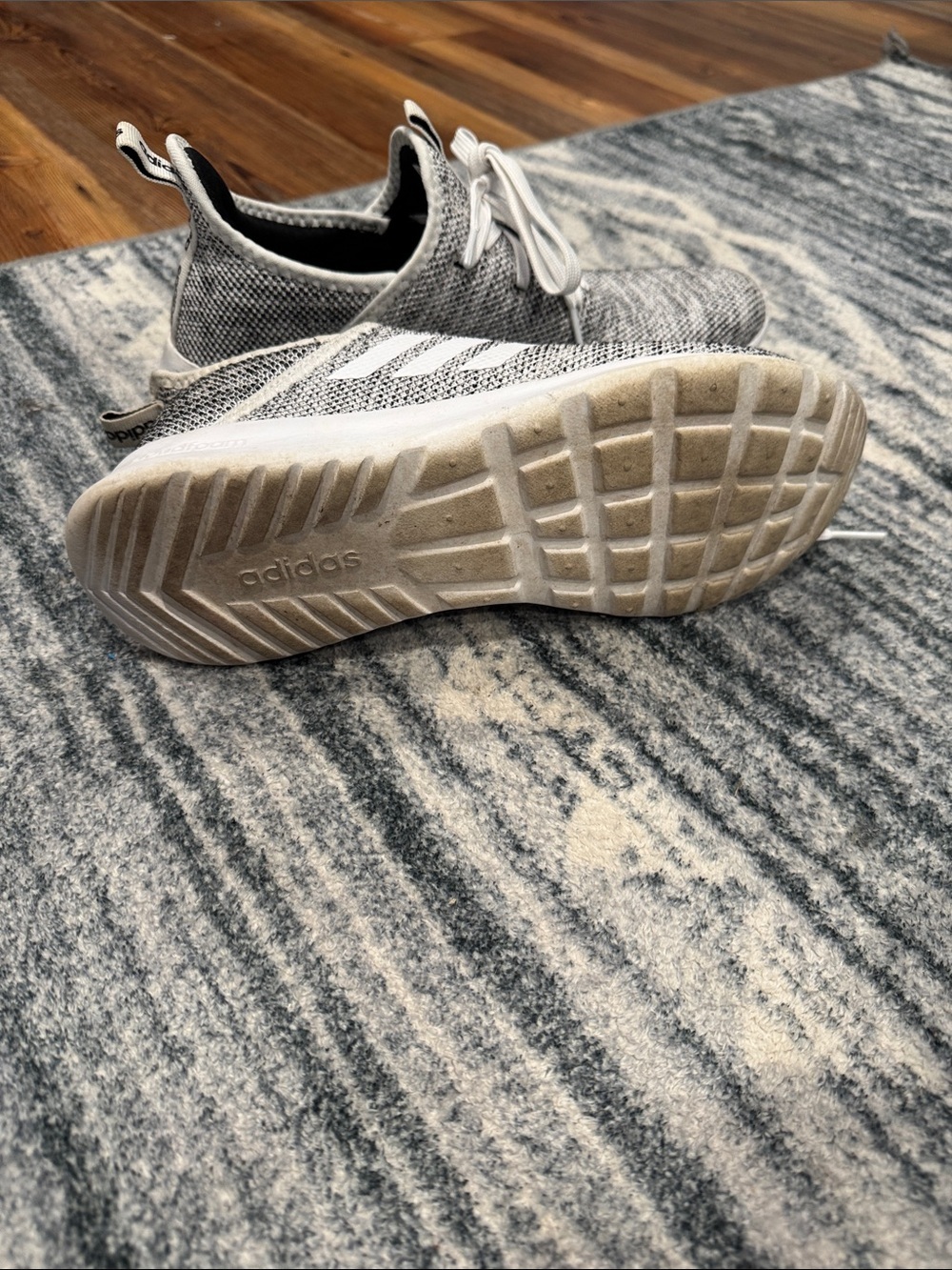 adidas Gray & White Knit Cloudfoam Sneakers - Picture 4 of 5